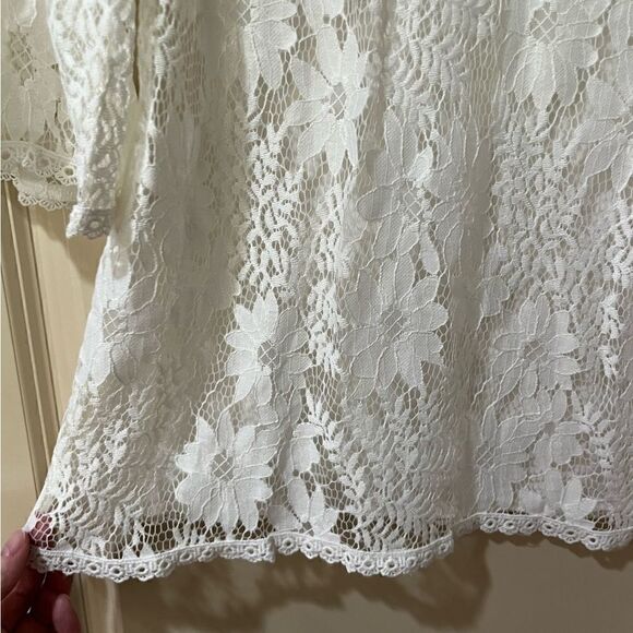 NWT ANTHROPOLOGIE BLUE TASSEL Daisy Lace Top White Women’s Size Small - Picture 5 of 10